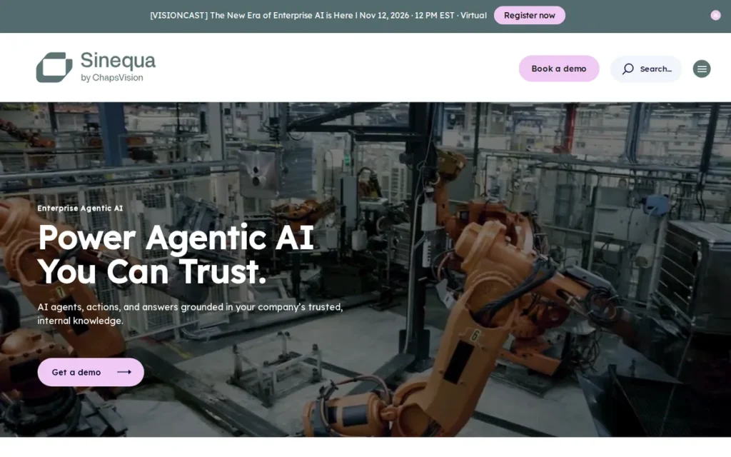 Sinequa homepage screenshot