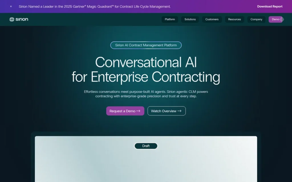 Sirion homepage screenshot