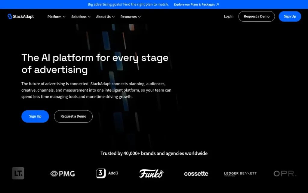 StackAdapt homepage screenshot