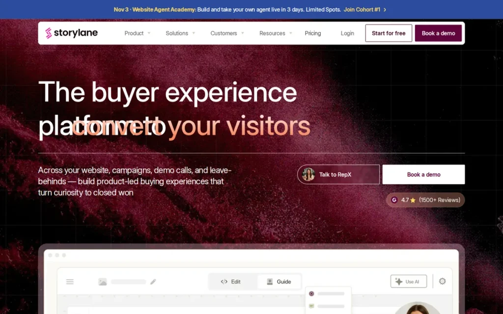 PreSkale (now Storylane) homepage screenshot