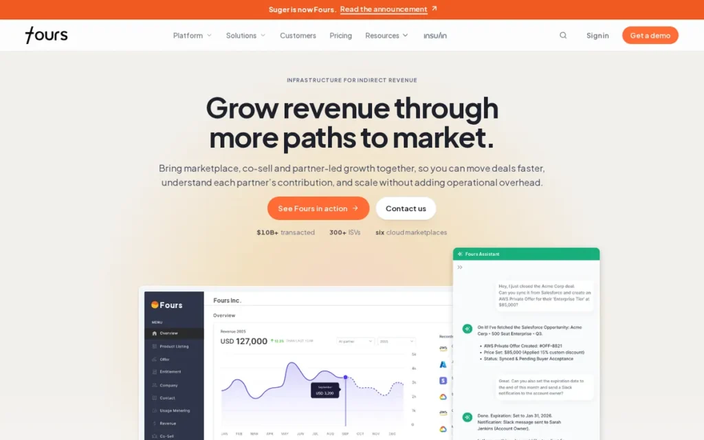 Suger homepage screenshot