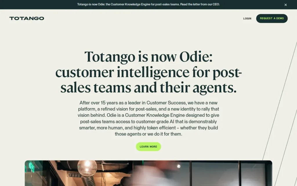 Totango homepage screenshot