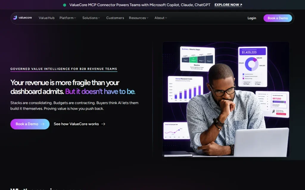 ValueCore homepage screenshot