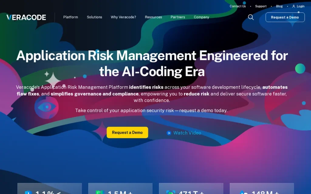 Veracode homepage screenshot