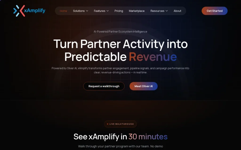 xAmplify homepage screenshot