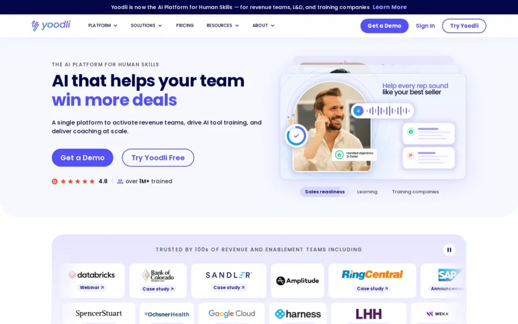 Yoodli homepage screenshot